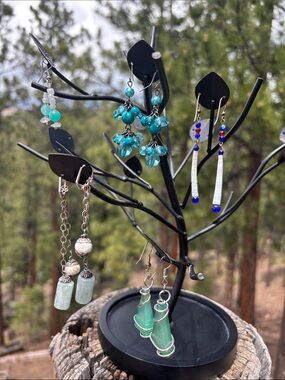 11 pc. Assorted Lot of Blue Necklace / Bracelet / Earring Boho Blue Beach Theme